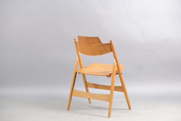 Beech Model SE18 Folding Chair by Egon Eiermann for Wilde+Spieth, 1960s-CIP-623043