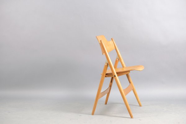 Beech Model SE18 Folding Chair by Egon Eiermann for Wilde+Spieth, 1960s-CIP-623043