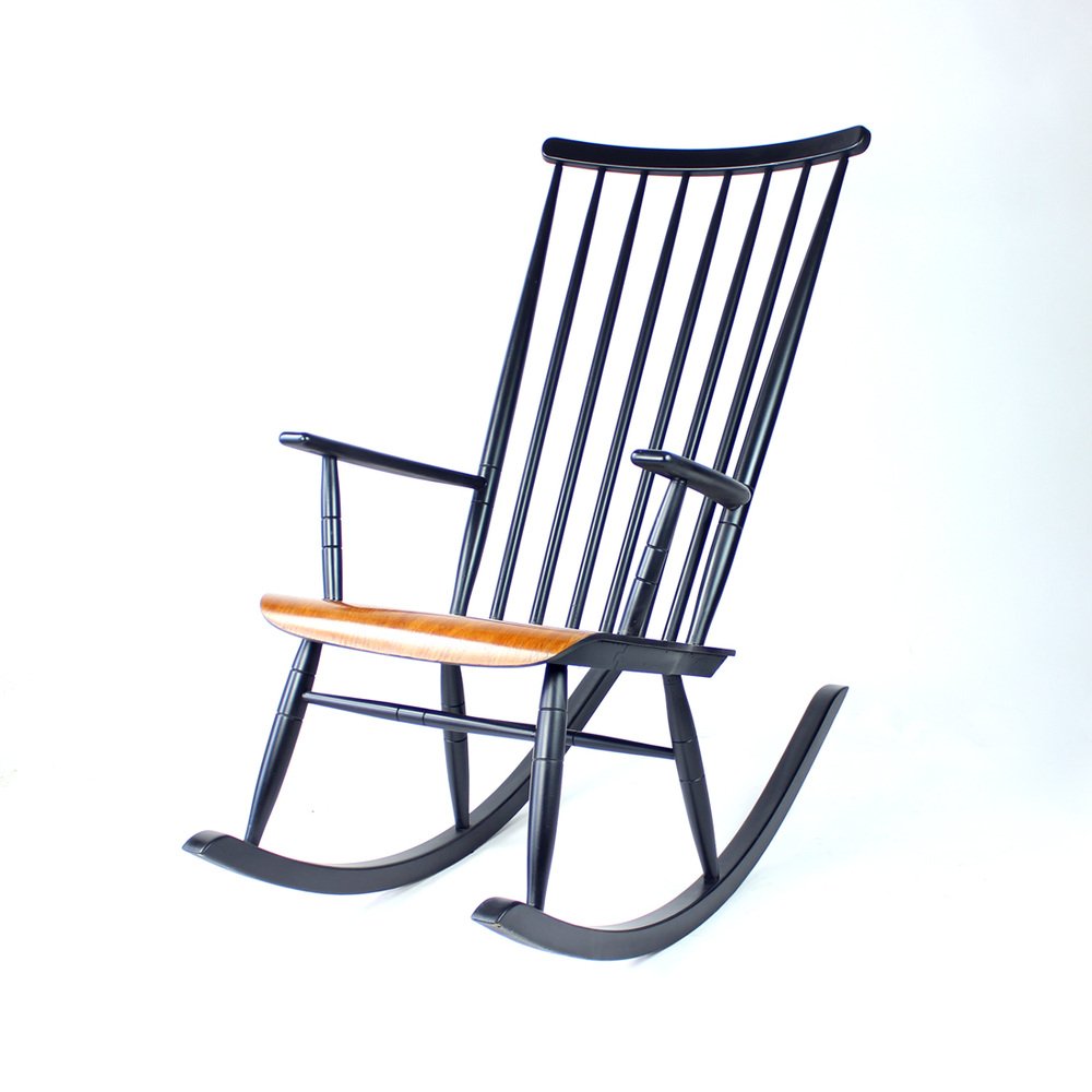 Beech Rocking Chair by Varjosen Puunjalostus, Finland, 1960s