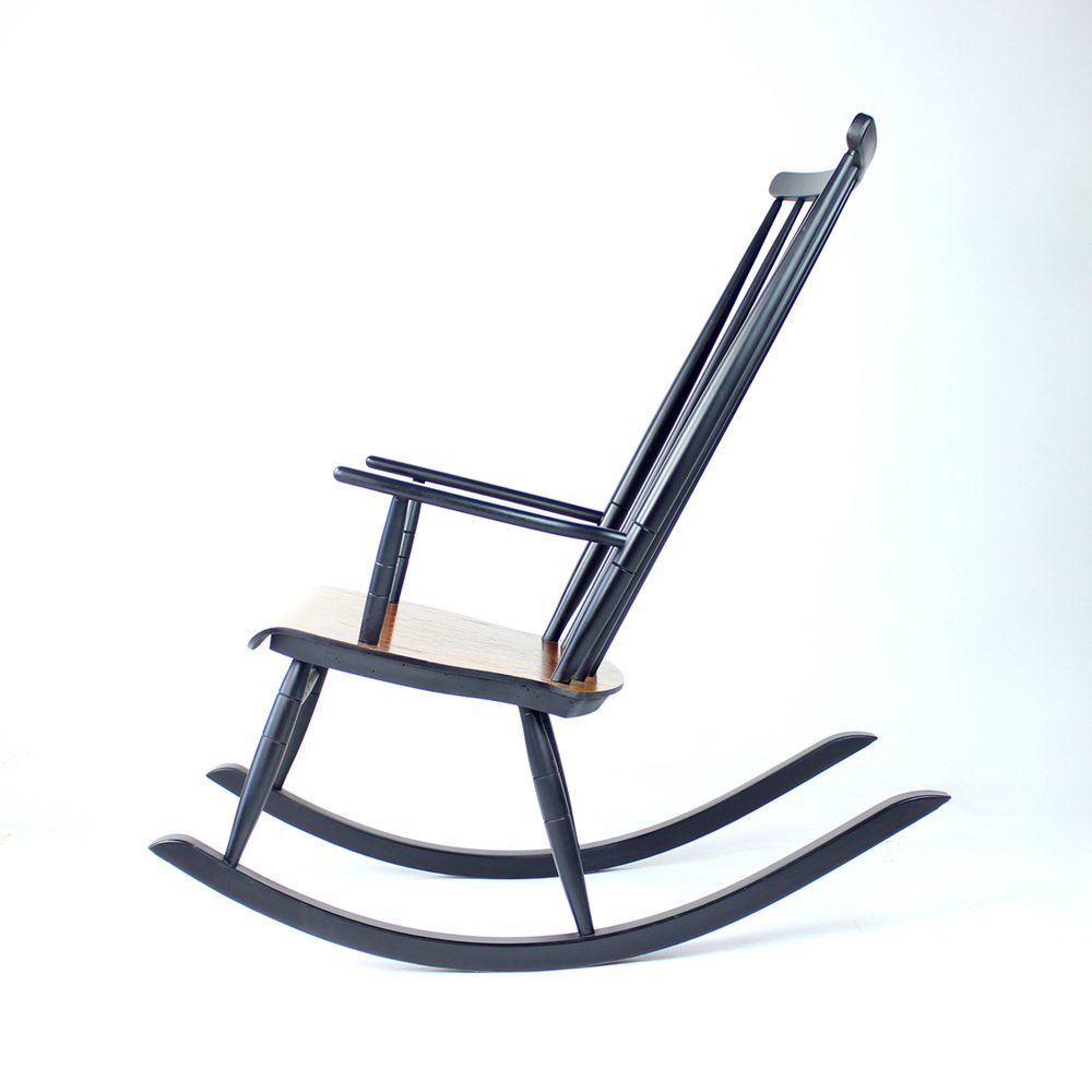 Beech Rocking Chair by Varjosen Puunjalostus, Finland, 1960s