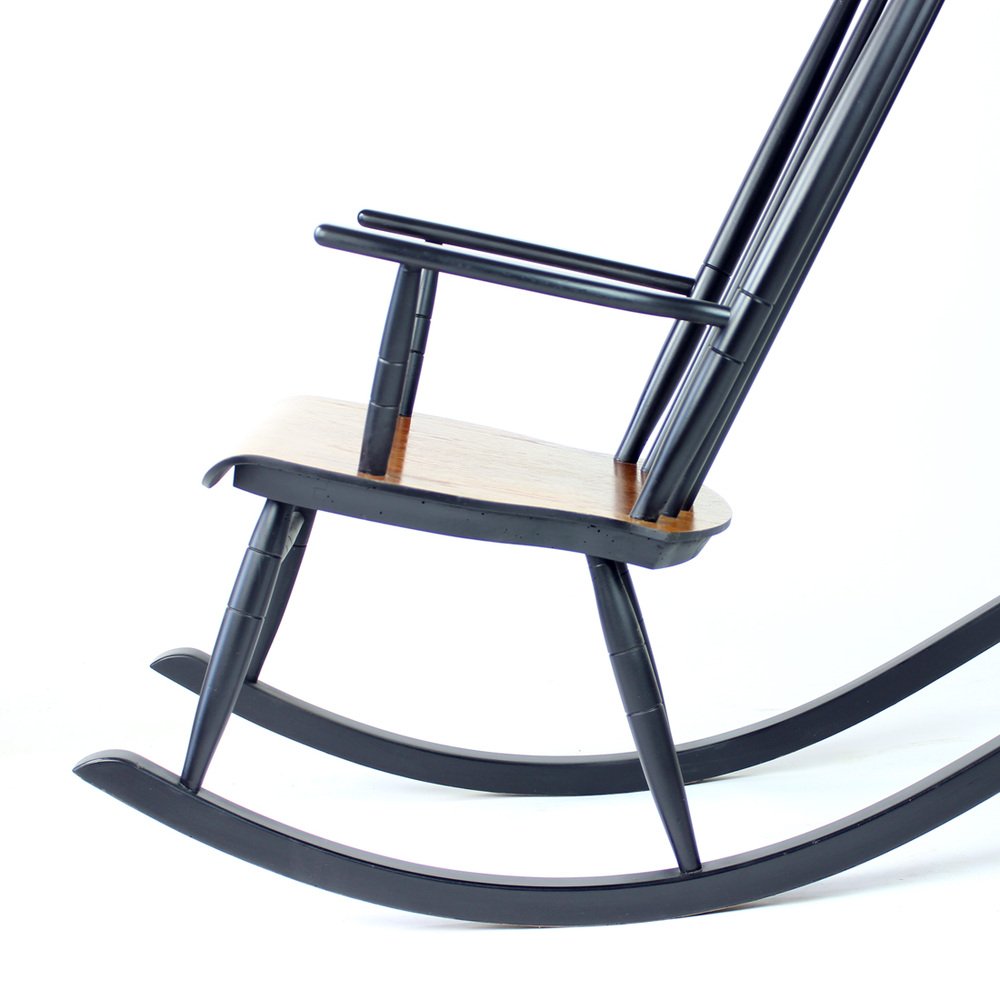 Beech Rocking Chair by Varjosen Puunjalostus, Finland, 1960s