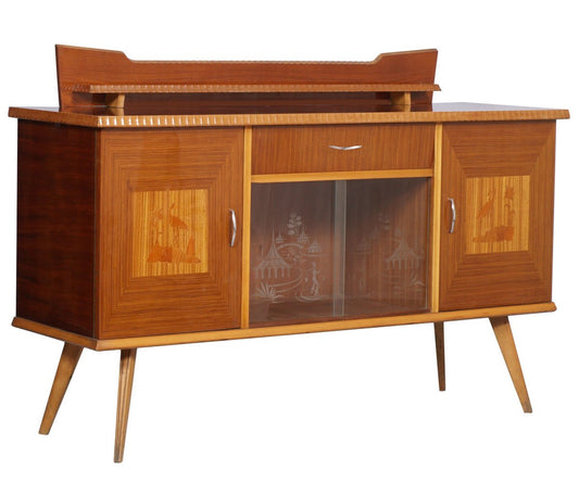 Beech, Rosewood, and Inlaid Maple Sideboard by Melchiorre Bega, 1940s