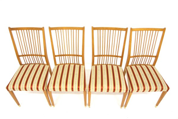 Beech Side Chairs, Sweden, 1960s, Set of 4-GEK-1351239