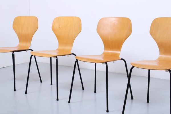 Beech Stacking Butterfly Chairs by Phoenix Denmark 1980s, Set of 4-XT-2020695