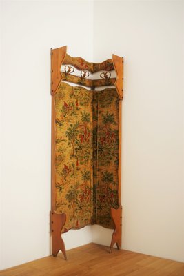 Beech & Velvet Corner Coat Rack, 1950s-KNM-863140