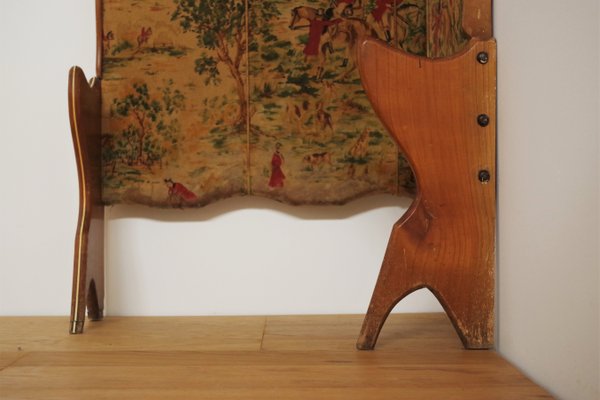 Beech & Velvet Corner Coat Rack, 1950s-KNM-863140