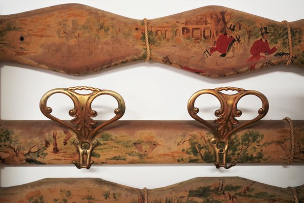 Beech & Velvet Corner Coat Rack, 1950s-KNM-863140