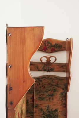 Beech & Velvet Corner Coat Rack, 1950s-KNM-863140