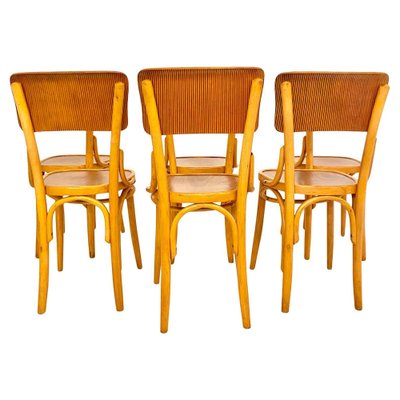 Beech Wood Bistro Chairs, Italy, 1950s, Set of 6-TOI-2043917