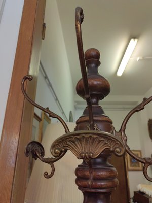 Beech Wood Coat Rack with Brass Hooks and Carved Foot by Michael Thonet-ZFY-1731591