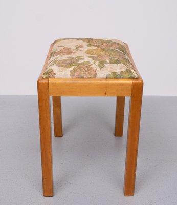 Beech Wood Foot Stool, Dutch, 1950s-GCG-2024695