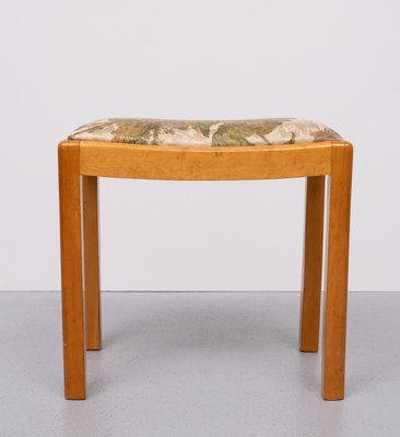 Beech Wood Foot Stool, Dutch, 1950s-GCG-2024695