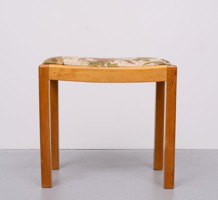 Beech Wood Foot Stool, Dutch, 1950s-GCG-2024695