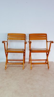 Beech Wood Garden Armchairs by Sollinger, Germany, 1940, Set of 2-KK-1240994