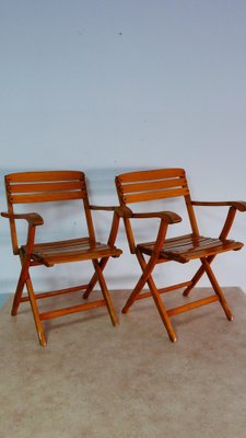 Beech Wood Garden Armchairs by Sollinger, Germany, 1940, Set of 2-KK-1240994