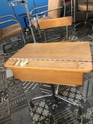 Beech Wood School Table, Czechoslavakia, 1940s-QUC-1254086