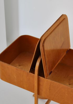 Beechwood and Leather Sewing Box attributed to Søren Hansen for Fritz Hansen, Denmark, 1933-WRF-1411167