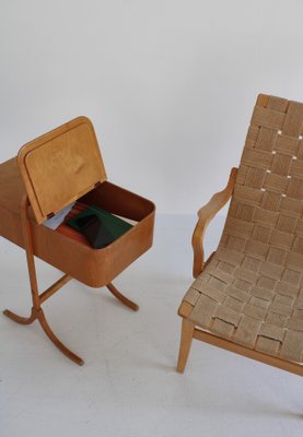 Beechwood and Leather Sewing Box attributed to Søren Hansen for Fritz Hansen, Denmark, 1933-WRF-1411167