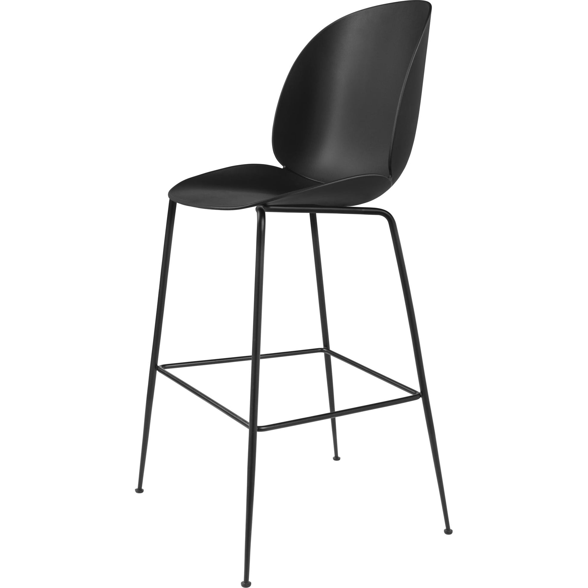 Beetle Bar Stool 75 Conic Base by GUBI #Matt Black/ Black