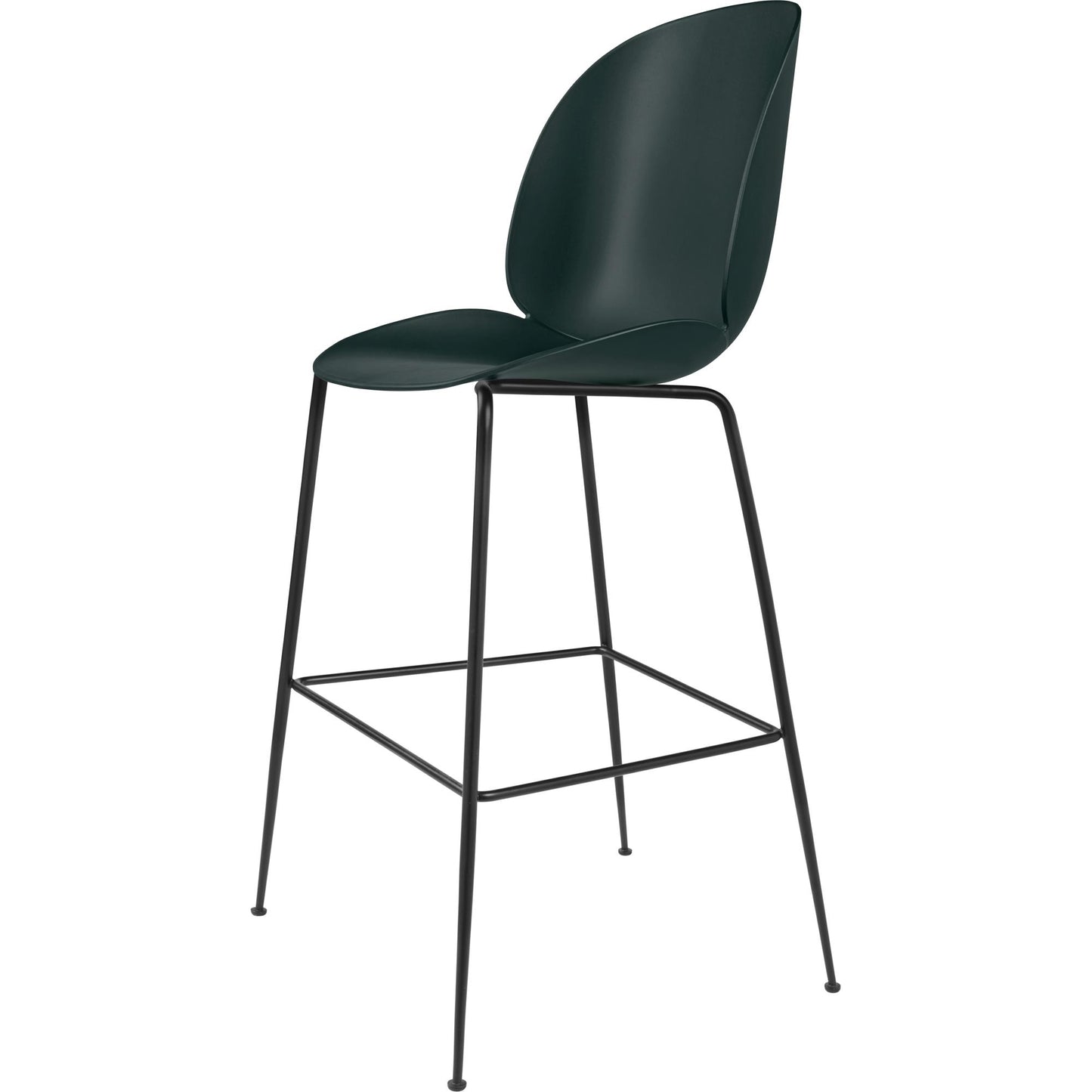 Beetle Bar Stool 75 Conic Base by GUBI #Matt Black/ Dark Green