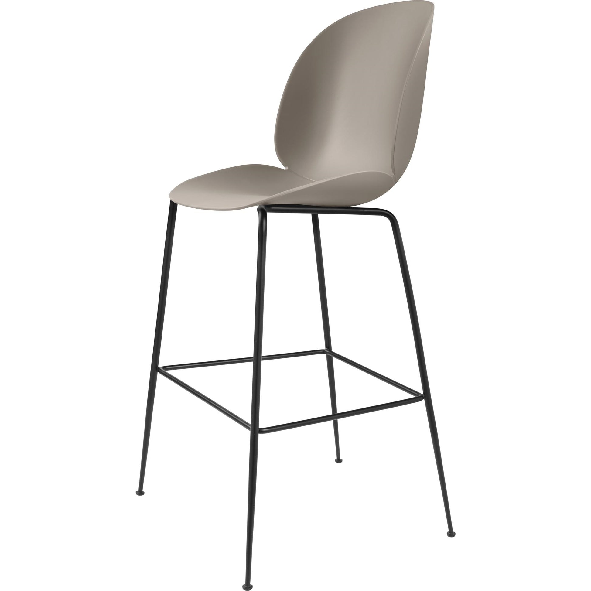 Beetle Bar Stool 75 Conic Base by GUBI #Matt Black/ New Beige