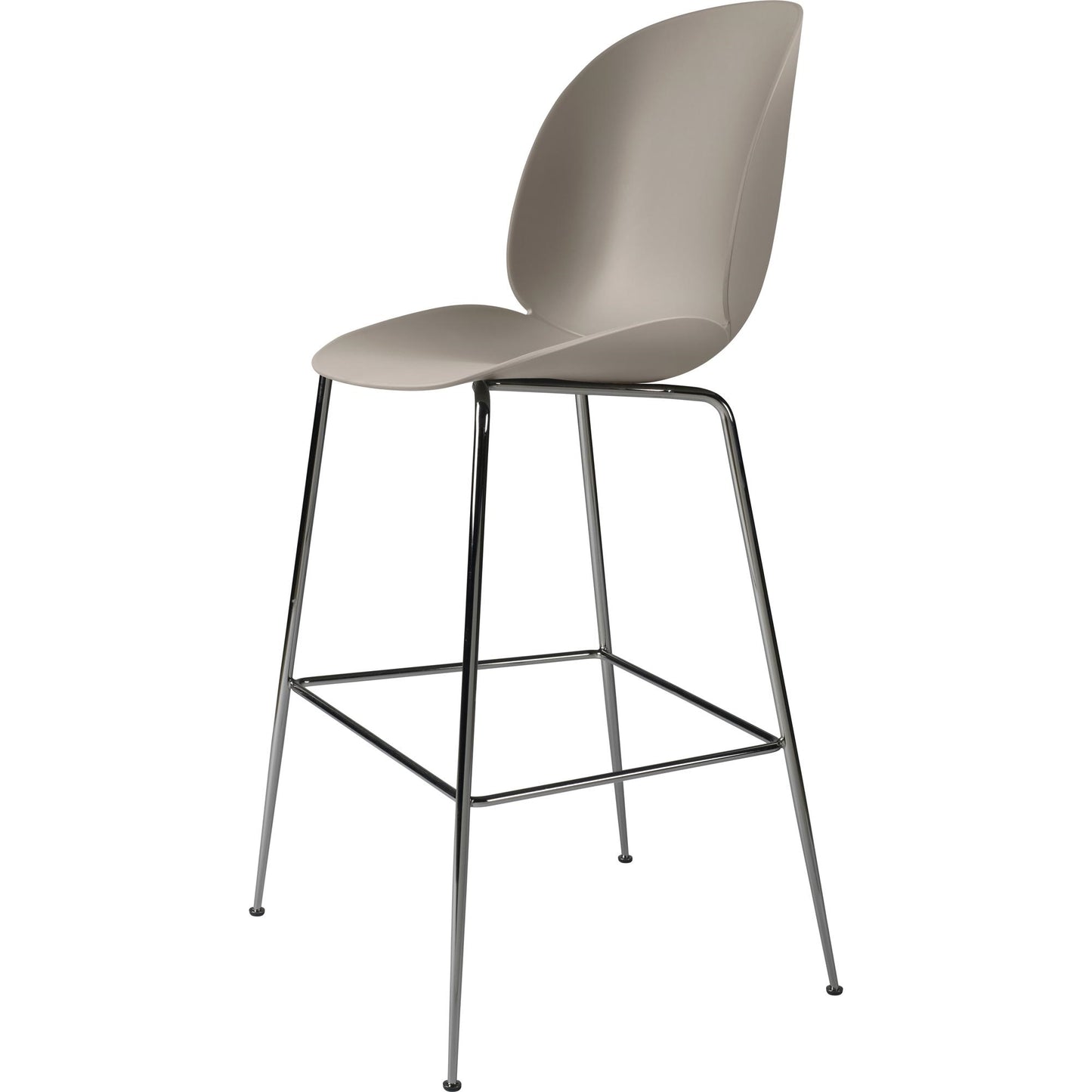 Beetle Bar Stool 75 Conic Base by GUBI #Black Chrome/ New Beige