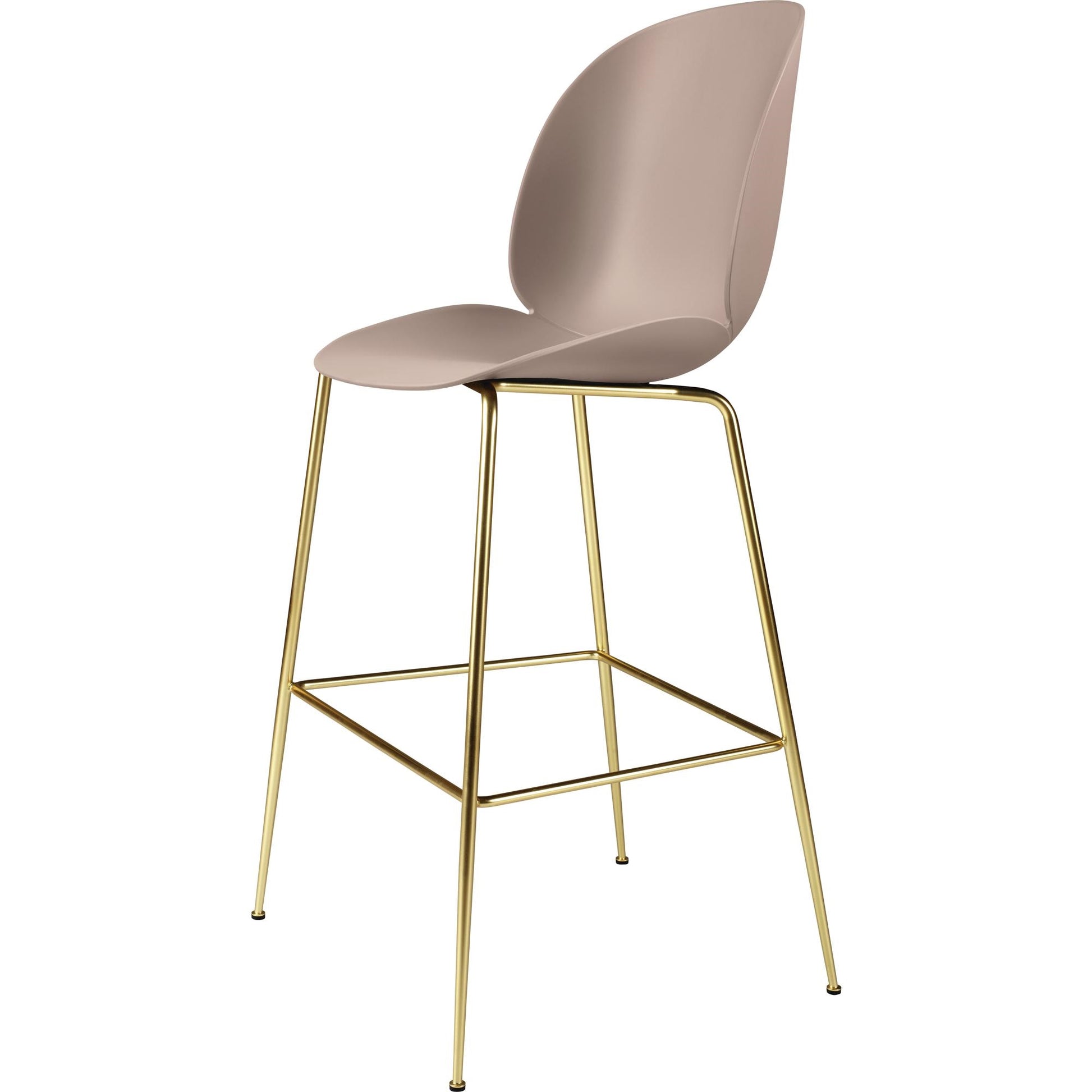 Beetle Bar Stool 75 Conic Base by GUBI #Brass Semi Matt/ Sweet Pink