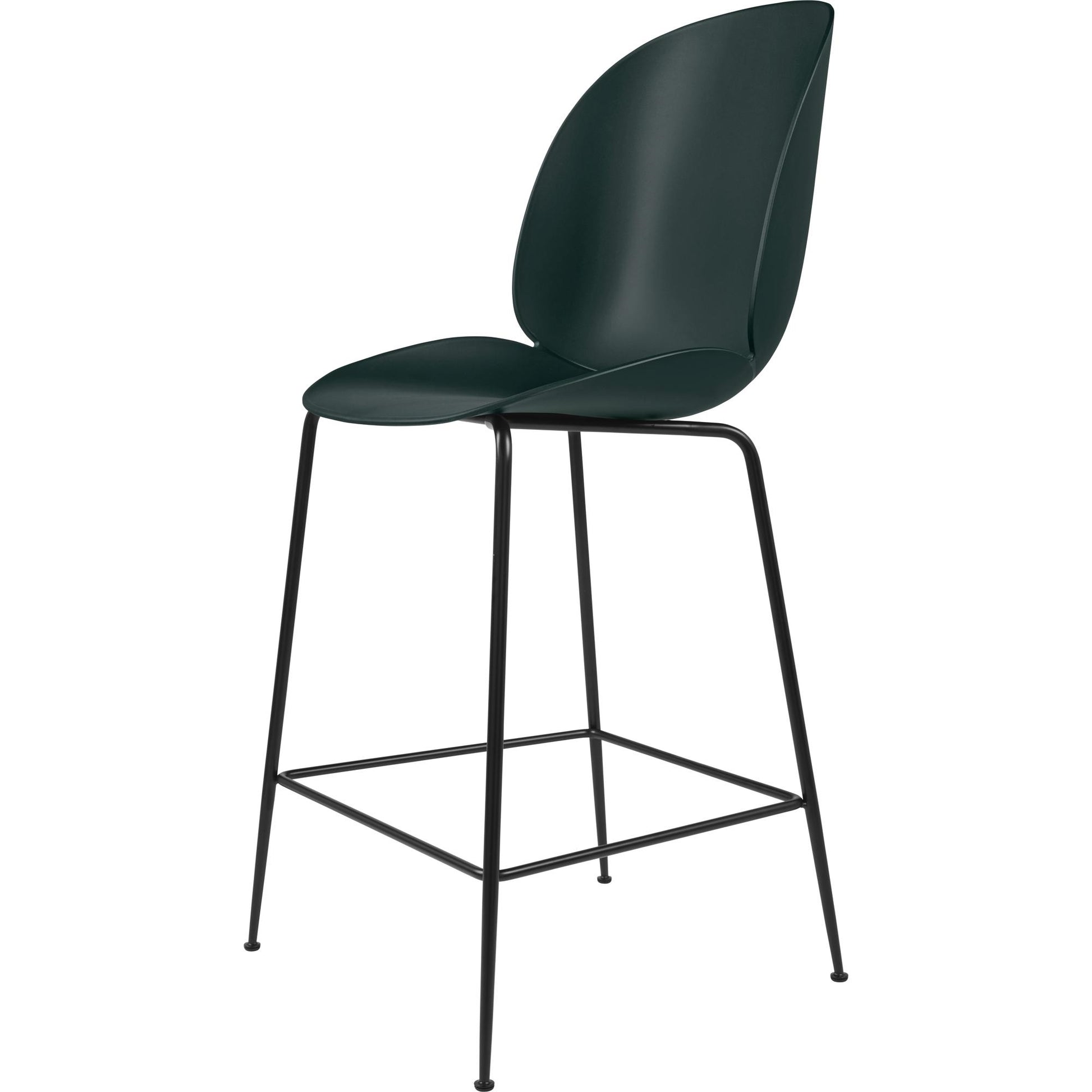 Beetle Bar Stool 65 Conic Base by GUBI #Matt Black/ Dark Green