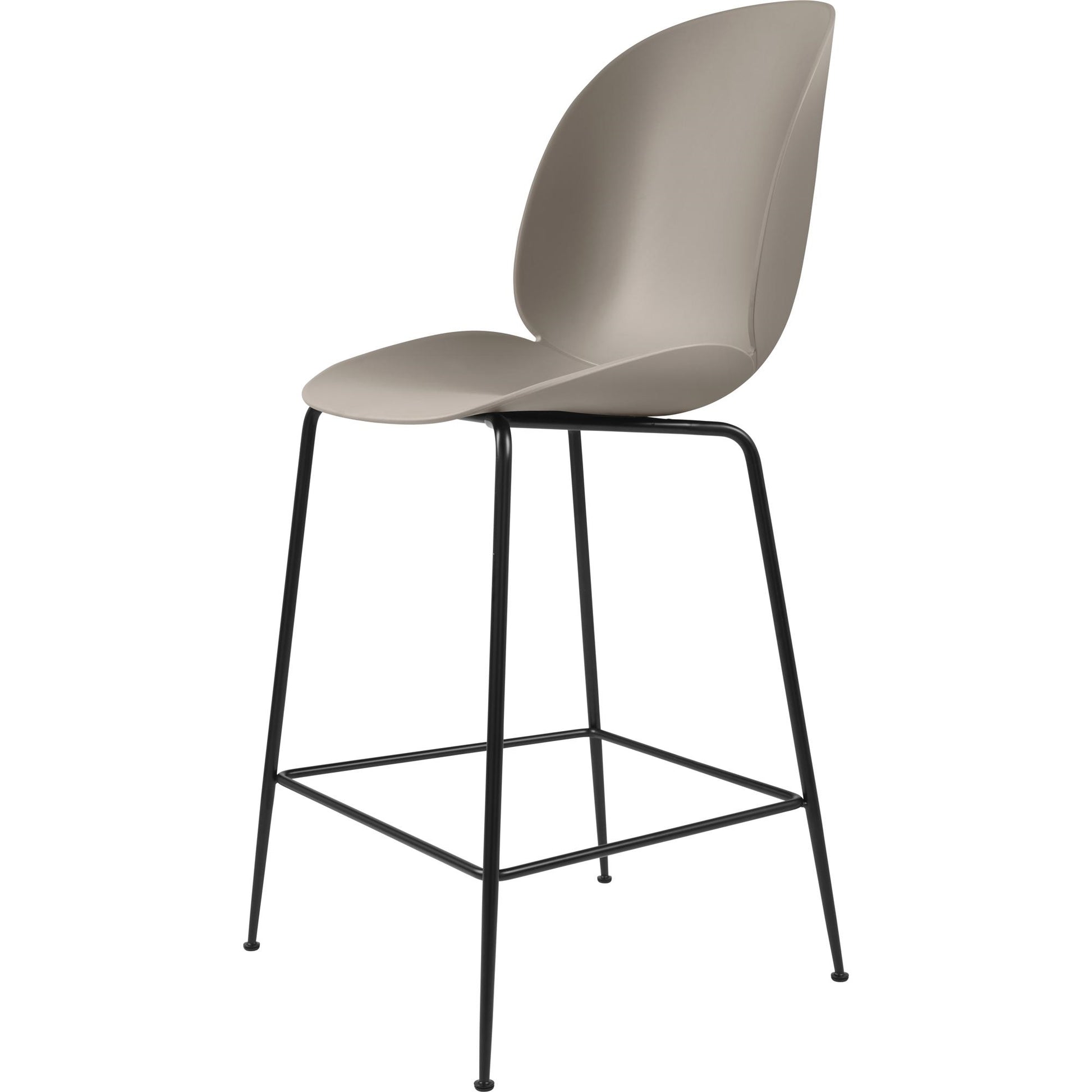 Beetle Bar Stool 65 Conic Base by GUBI #Matt Black/ New Beige