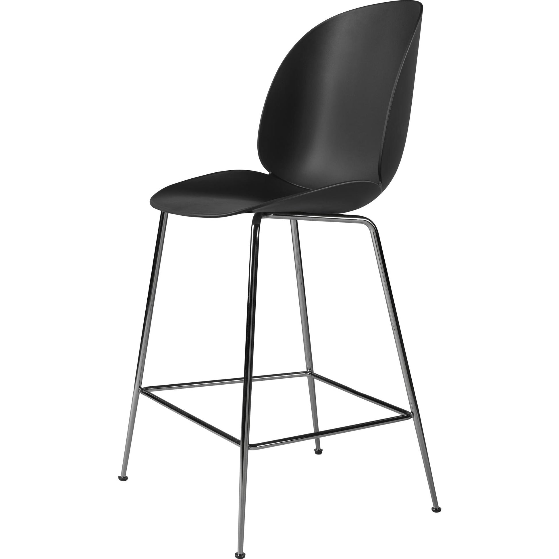 Beetle Bar Stool 65 Conic Base by GUBI #Black Chrome/ Black