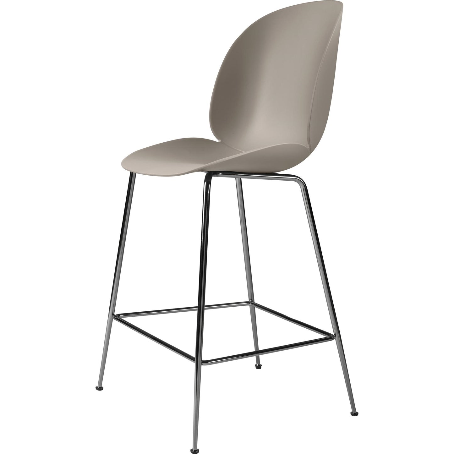 Beetle Bar Stool 65 Conic Base by GUBI #Black Chrome/ New Beige