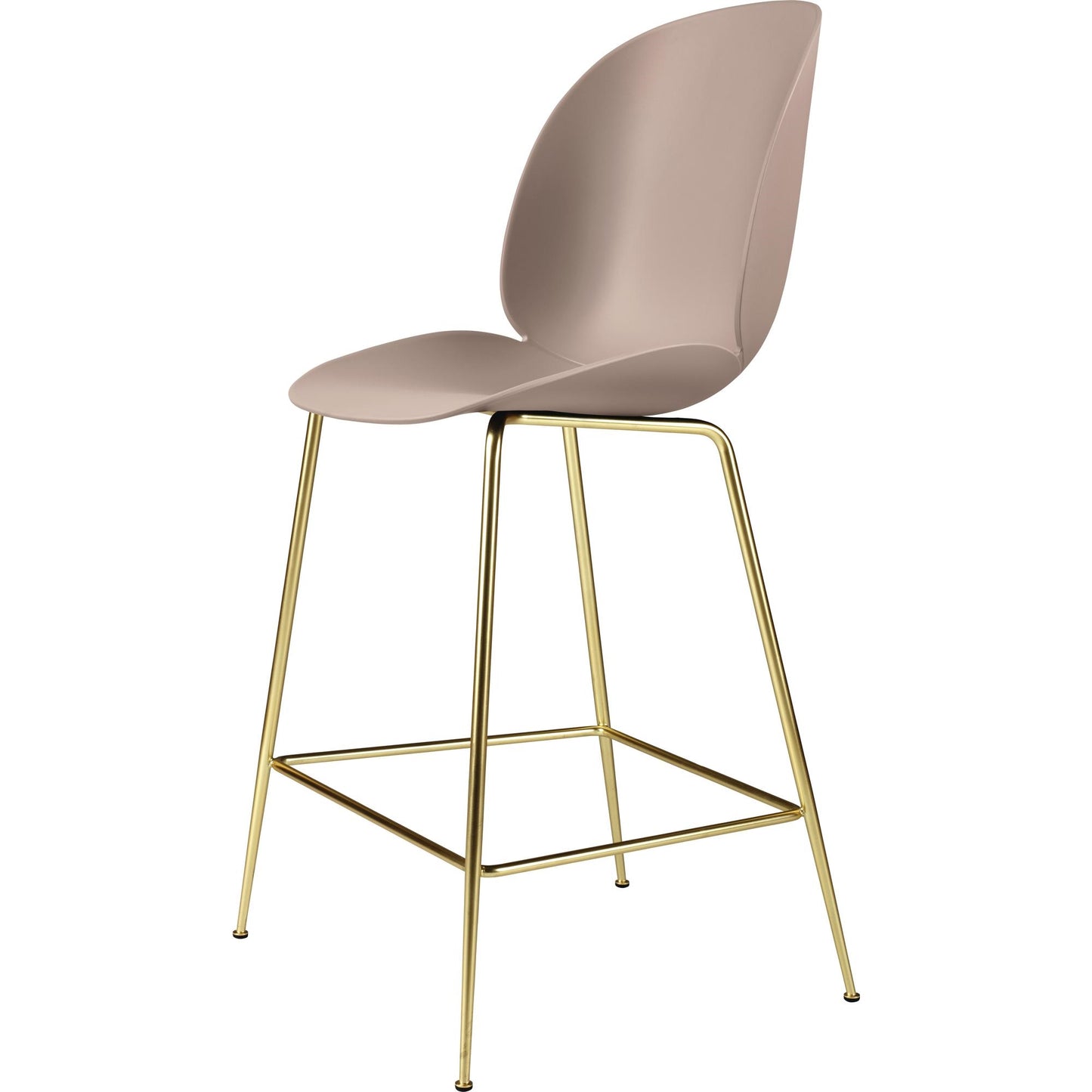 Beetle Bar Stool 65 Conic Base by GUBI #Brass Semi Matt/ Sweet Pink