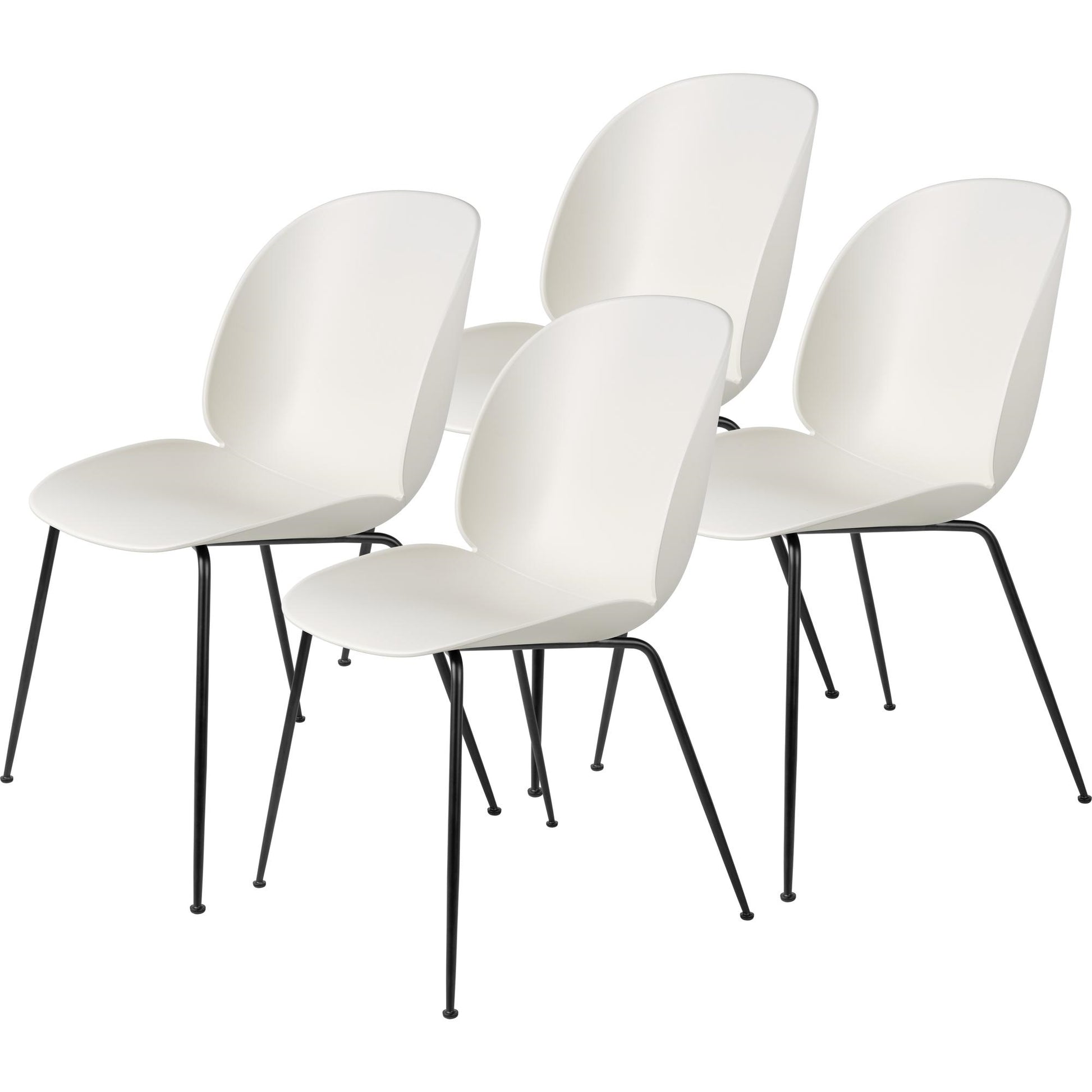 Beetle Dining Chair Conic Base Matt Black by GUBI #Matt Black/ Alabaster White