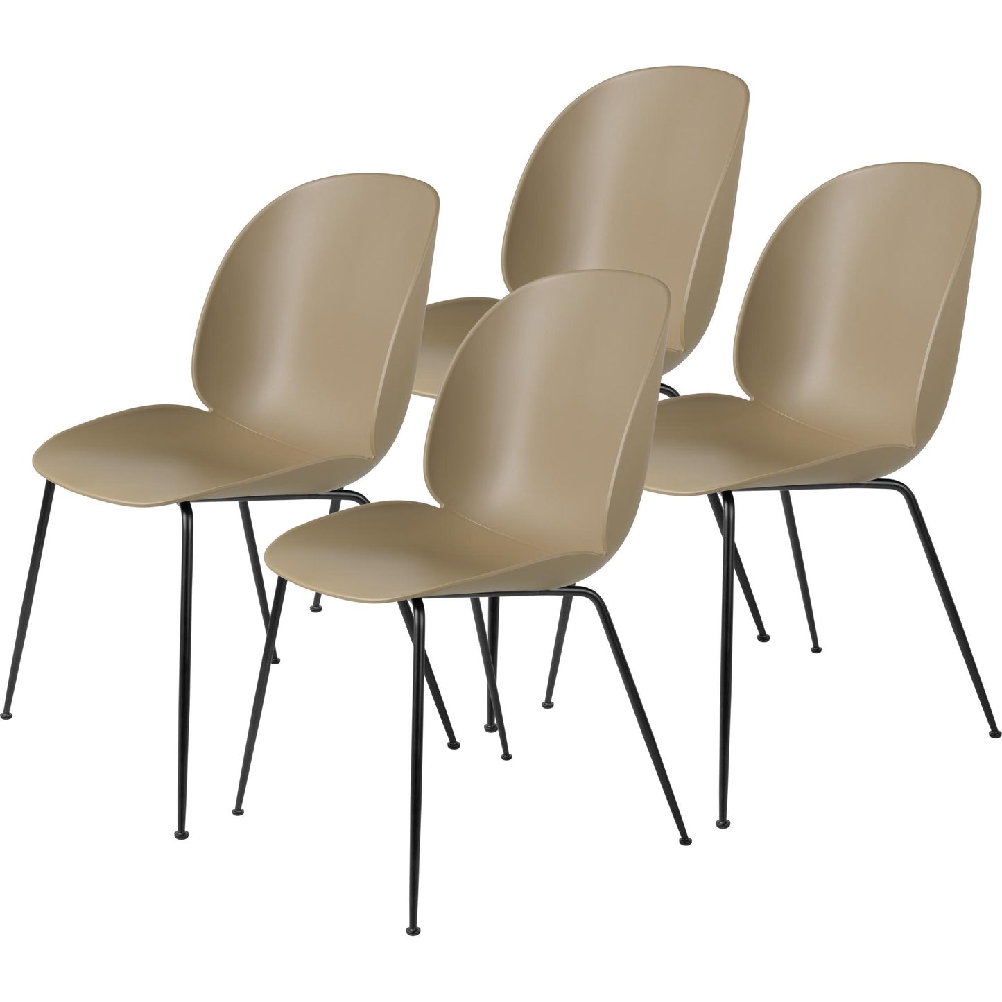 Beetle Dining Chair Conic Base Matt Black by GUBI #Matt Black/ Pebble Brown