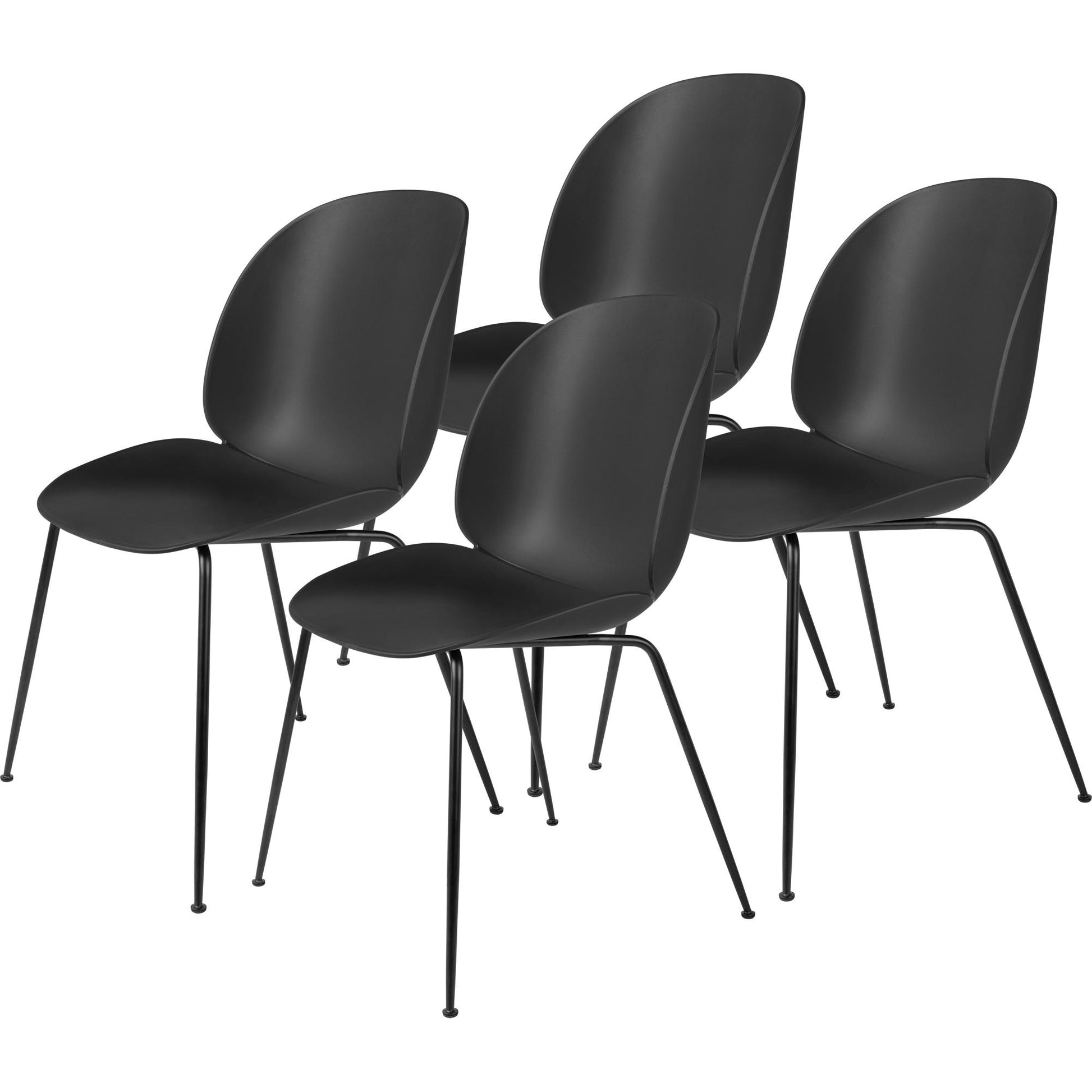 Beetle Dining Chair Conic Base Matt Black by GUBI #Matt Black/ Black