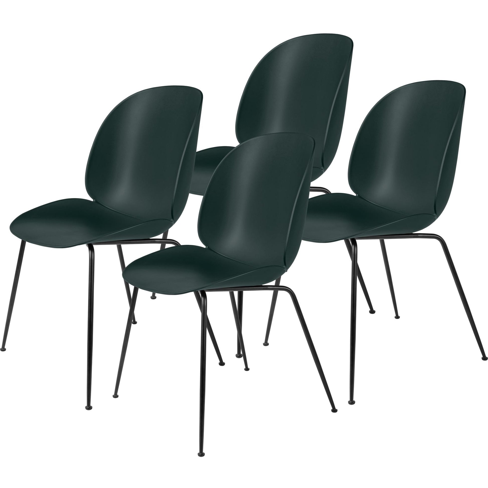 Beetle Dining Chair Conic Base Matt Black by GUBI #Matt Black/ Dark Green