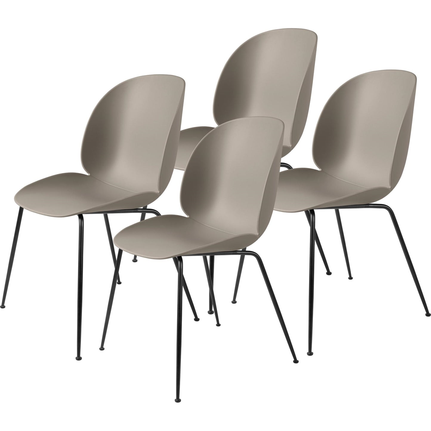 Beetle Dining Chair Conic Base Matt Black by GUBI #Matt Black/ New Beige