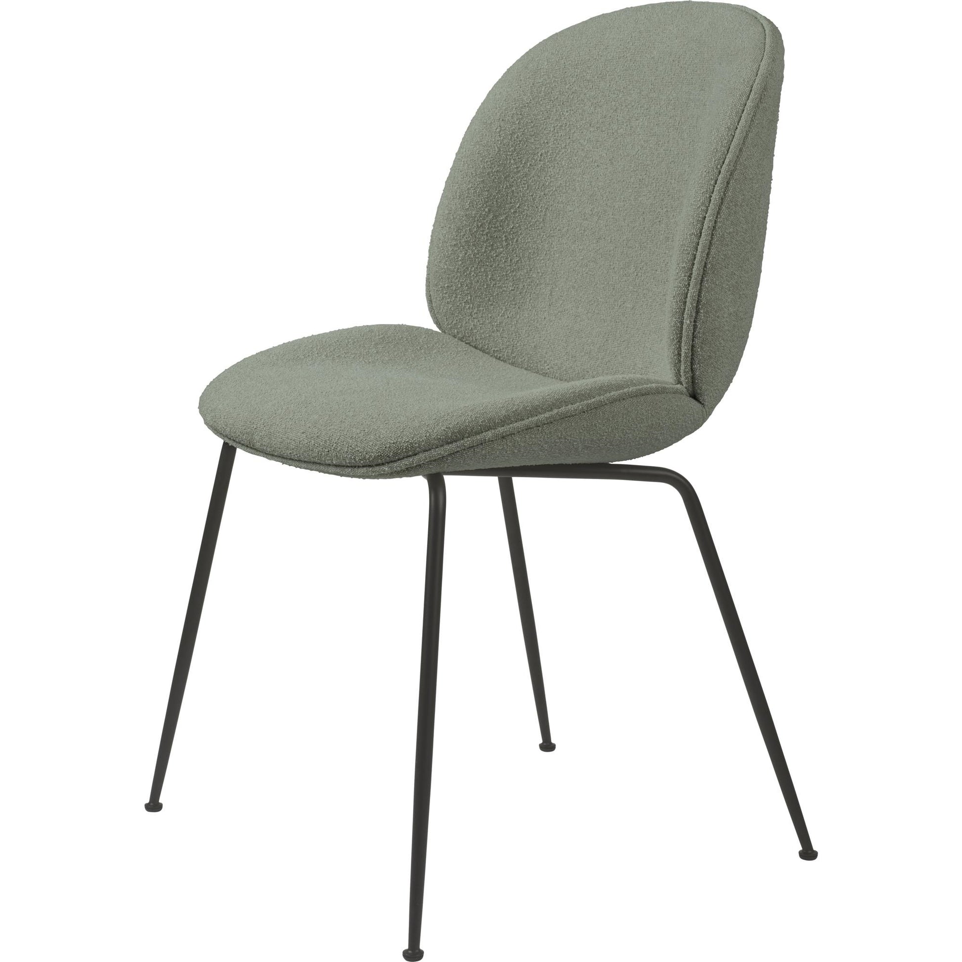 Beetle Dining Chair Upholstered Conic Base by GUBI #Matt Black/ Light Boucle 012