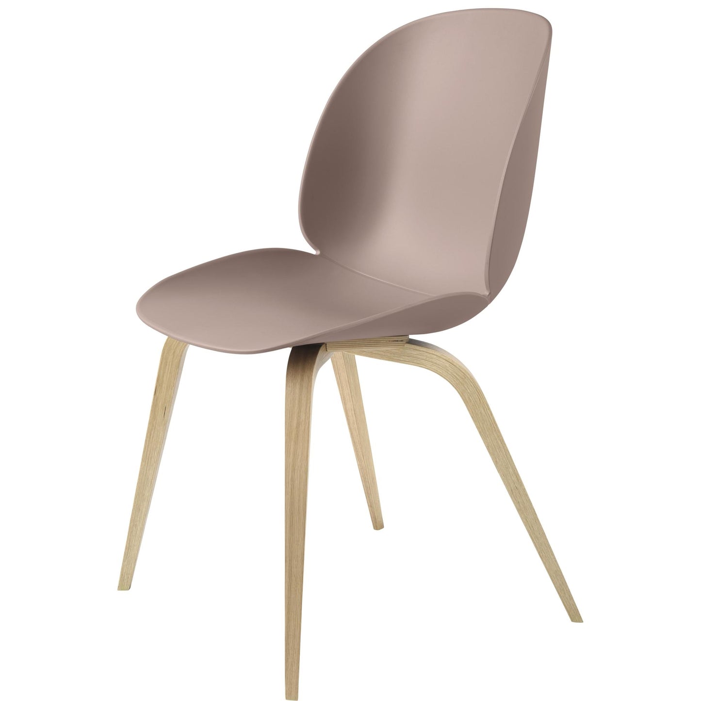 Beetle Dining Chair Wooden Base Oak Semi Matt by GUBI #Oak Semi Matt/ Sweet Pink