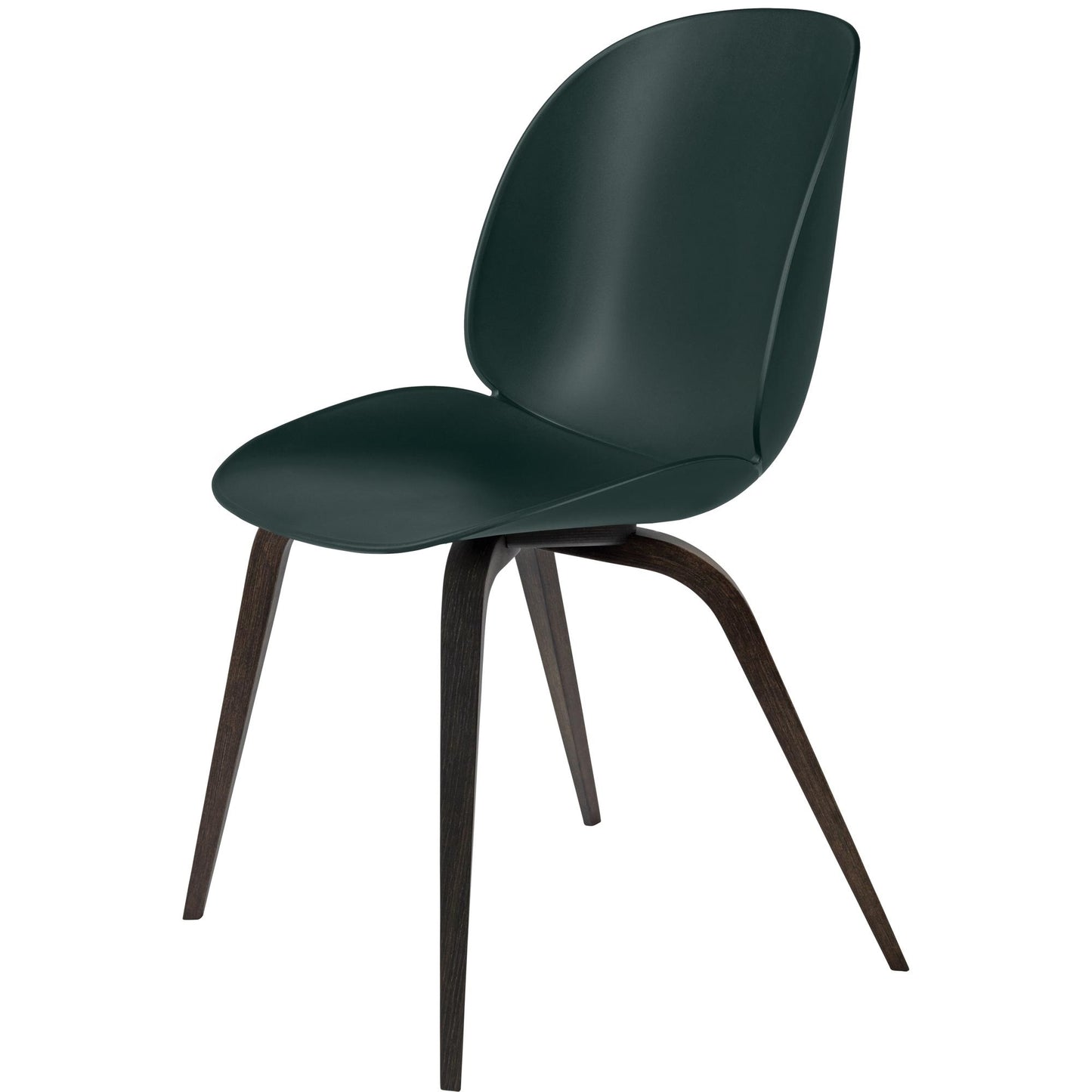 Beetle Dining Chair Wooden Base Smoked Oak Matt by GUBI #Smoked Oak Matt/Dark Green