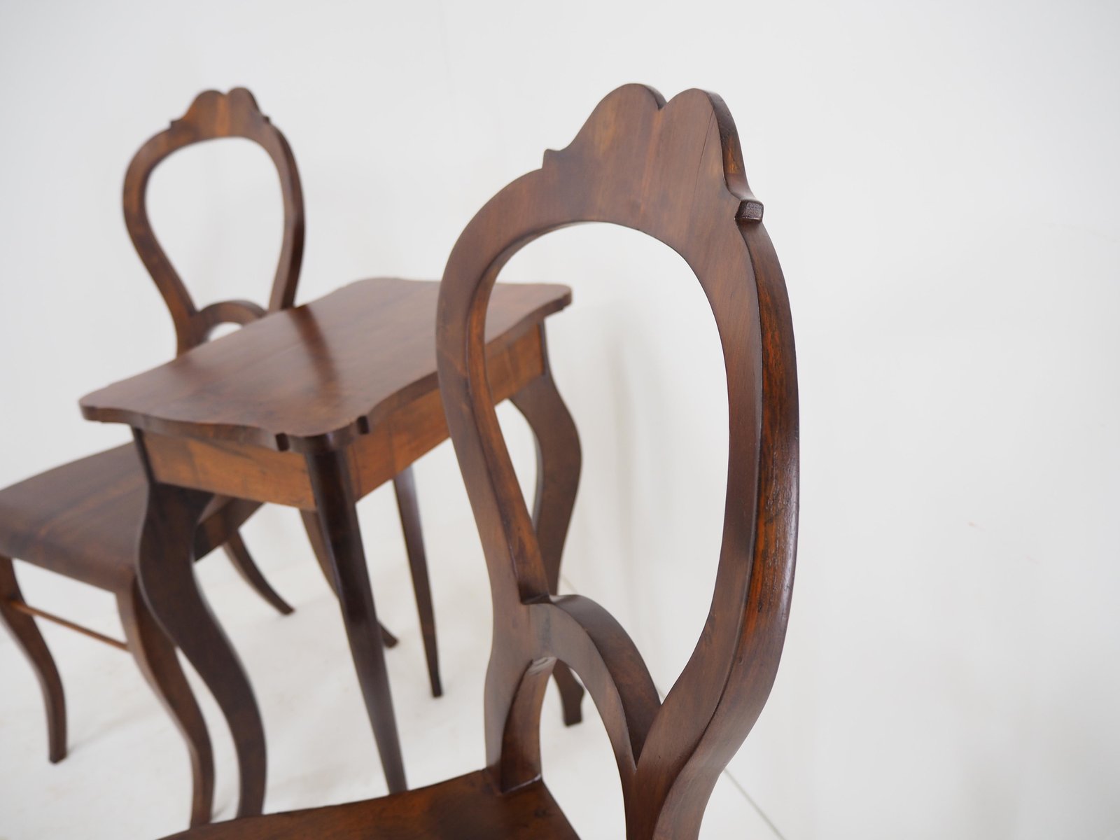 Beidermeier Chairs & Table, 1850s, Set of 3