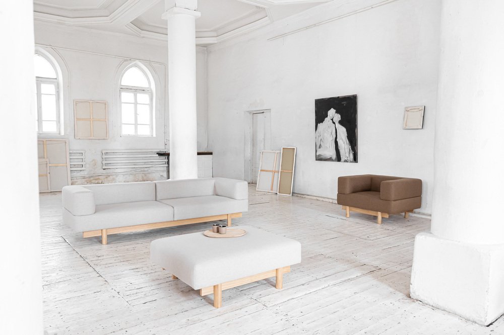 Beige Alchemist Three-Seater Sofa by etc.etc. for Emko