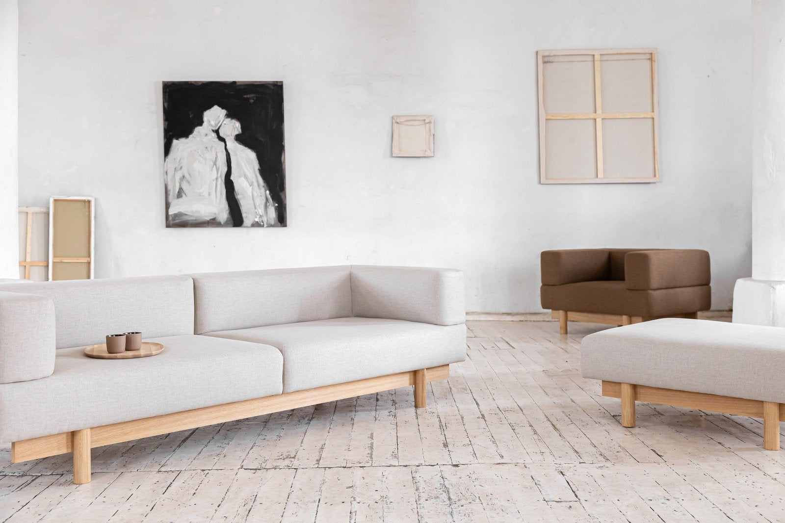 Beige Alchemist Two-Seater Sofa by etc.etc. For Emko