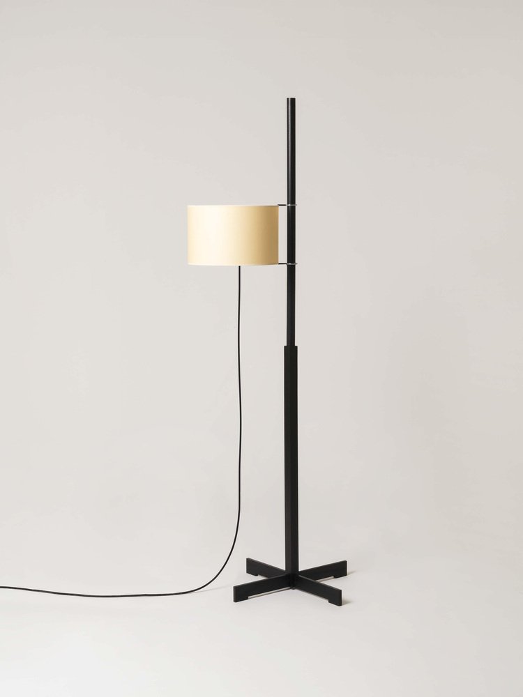 Beige and Black Oak TMM Floor Lamp by Miguel Milá