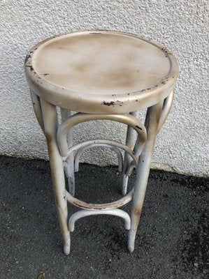 Beige and Gold Bistro Stool in the Style of Thonet, 1980s-SDV-754273