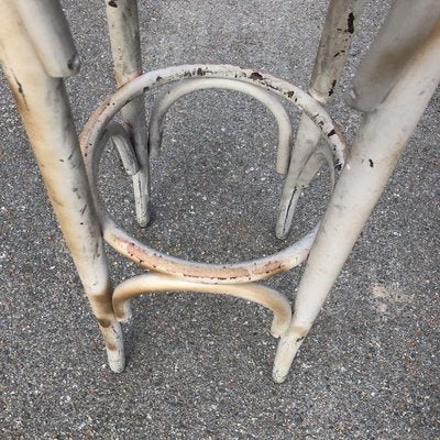 Beige and Gold Bistro Stool in the Style of Thonet, 1980s-SDV-754273