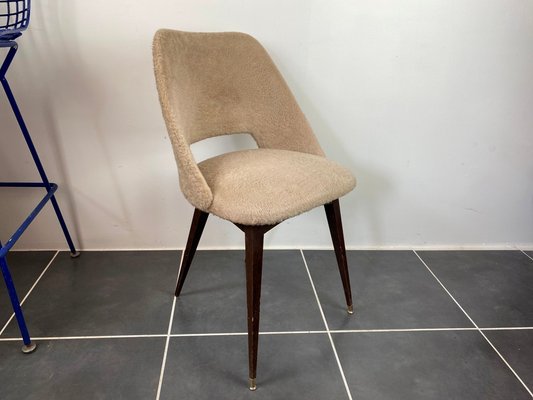 Beige Barrel Chair with Compass Feet, 1960s-ZYJ-1268552