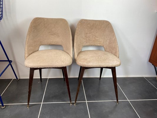 Beige Barrel Chair with Compass Feet, 1960s-ZYJ-1268552