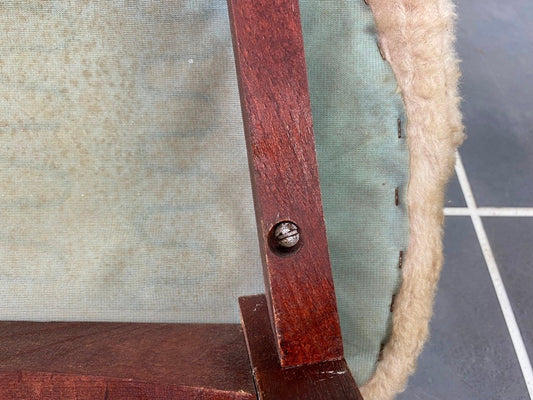 Beige Barrel Chair with Compass Feet, 1960s