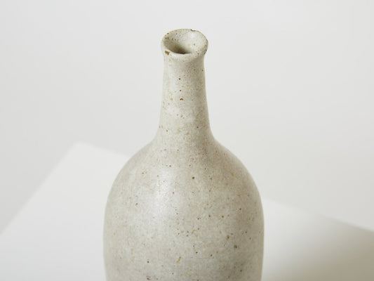 Beige Brown Glazed Stoneware Ceramic Vase from Bruno Gambone, 1970s